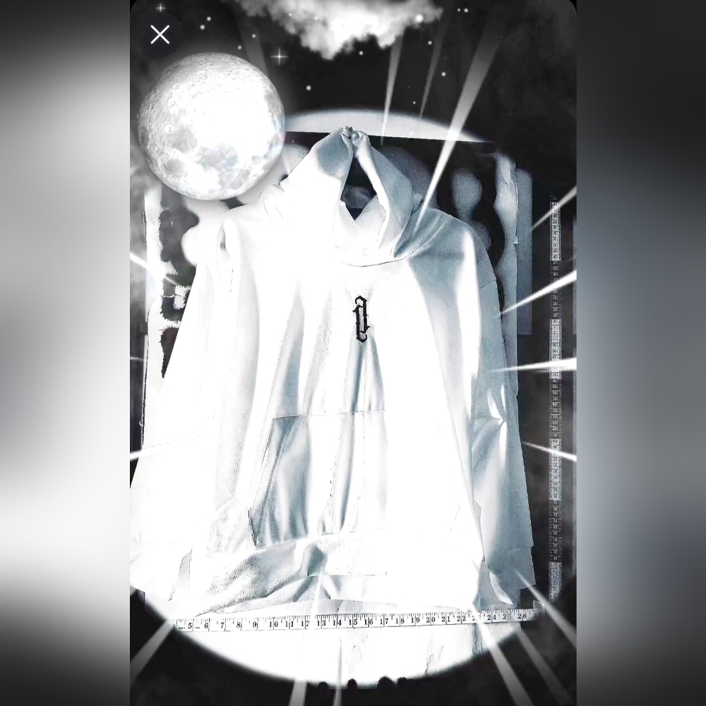 White Hoodie with Embroidered Logo